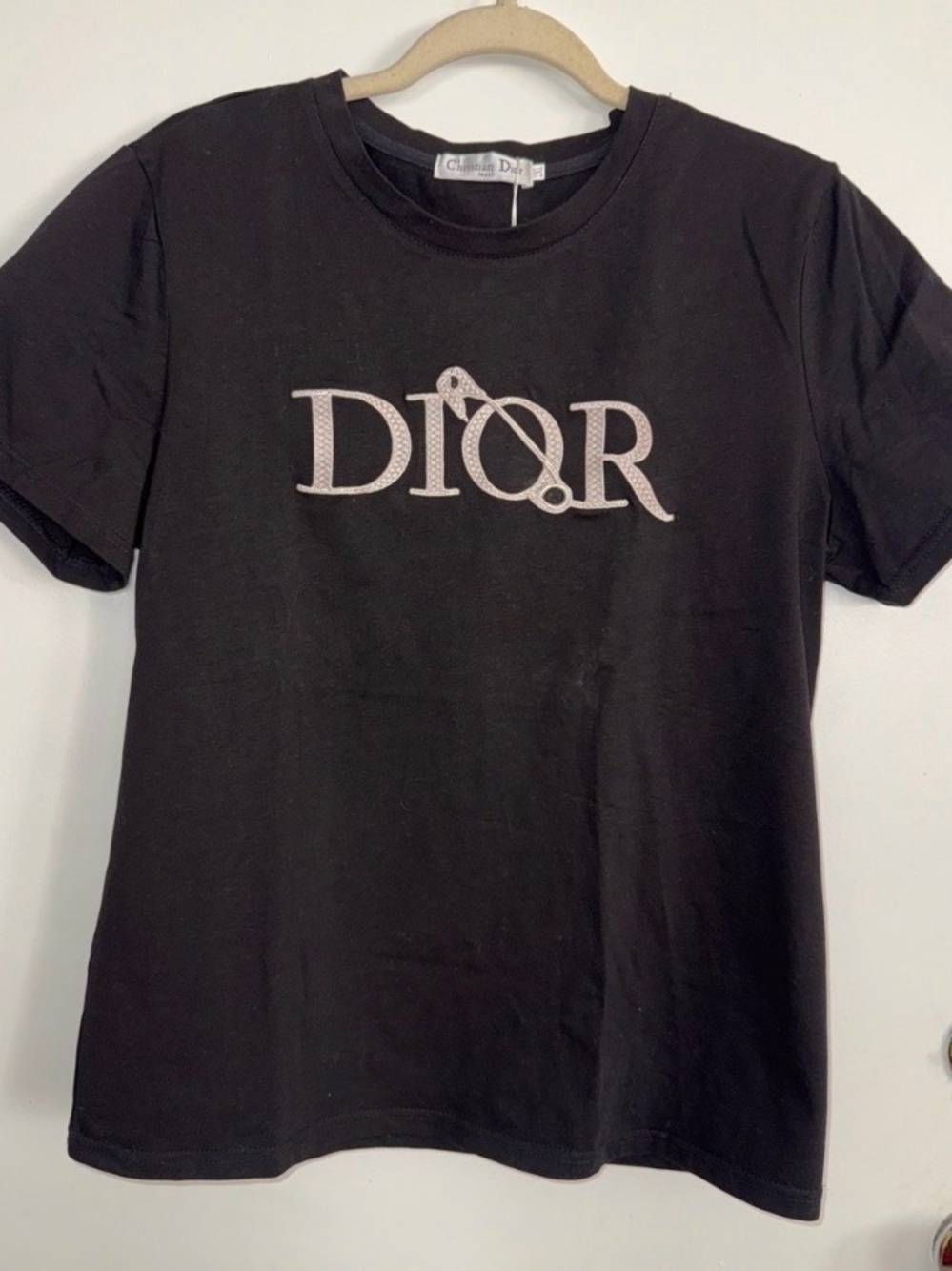 DIOR Black Logo Women’s T-Shirt Size 2X fits like a M